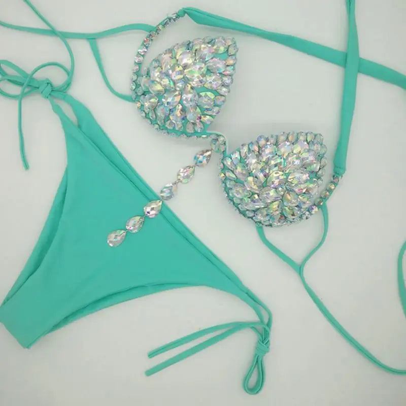 Rhinestone Diamond bikini set.