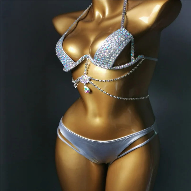 luxury beachwear diamond swimsuit