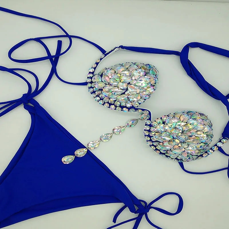 Rhinestone Diamond bikini set.