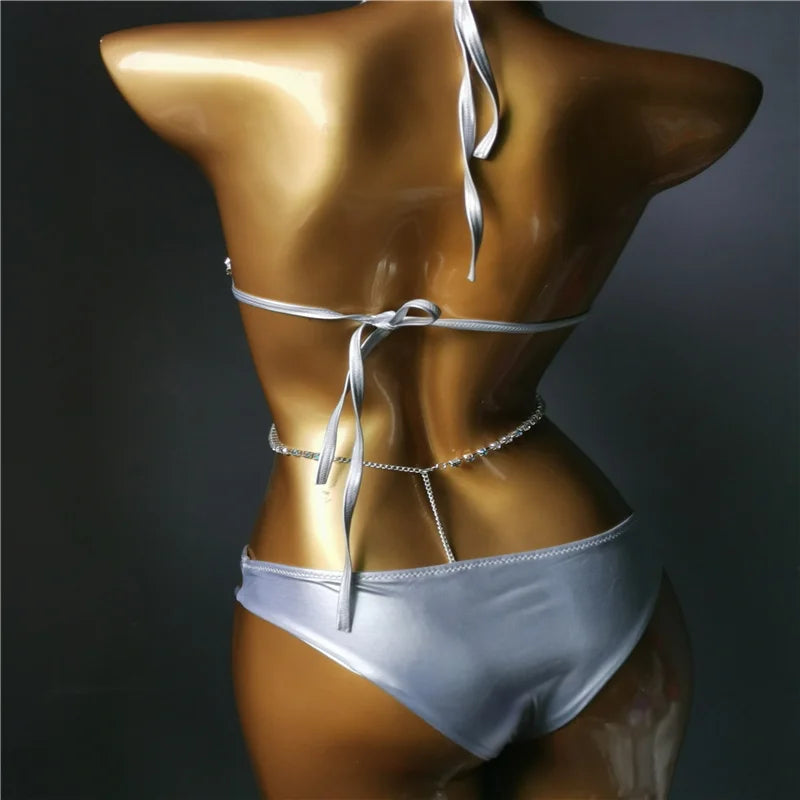 luxury beachwear diamond swimsuit