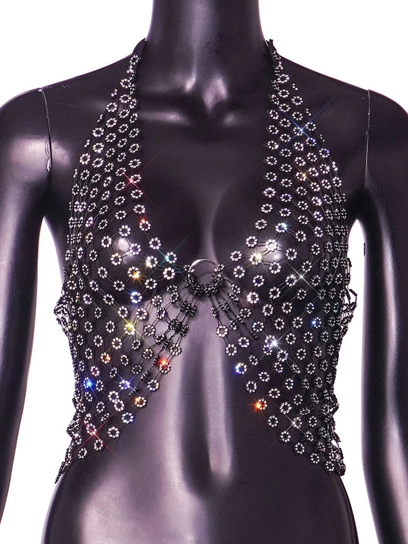 Sexy rhinestone corset Crop top